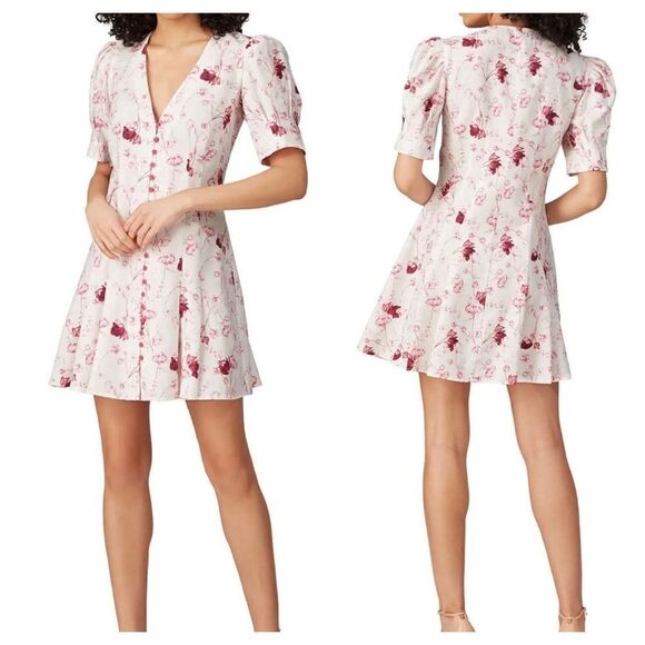 Chelsea and Walker Floral Button Front Mini Dress - Picture 1 of 9